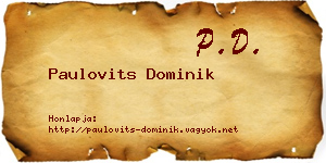 Paulovits Dominik névjegykártya