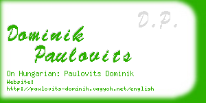 dominik paulovits business card